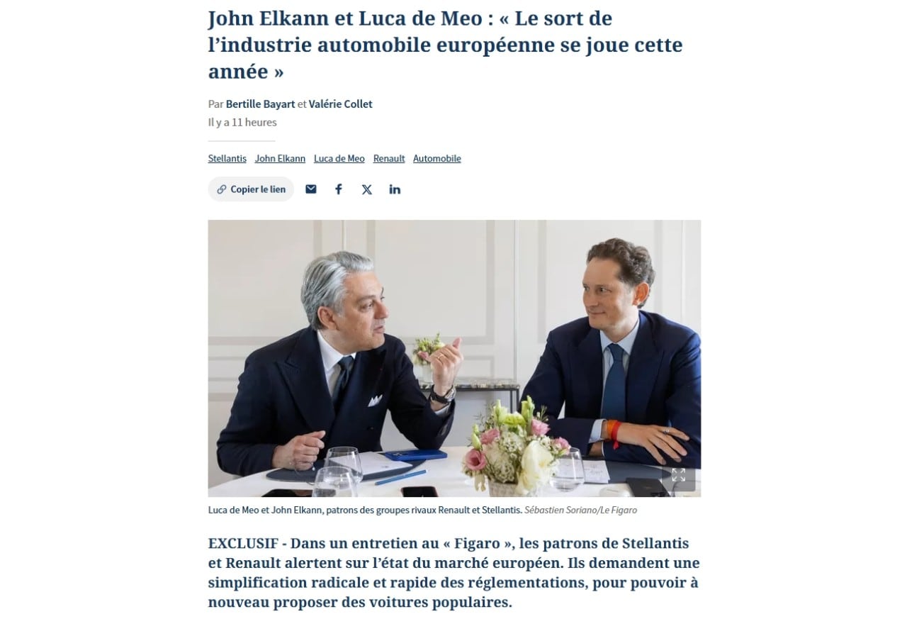 "L'auto europea rischia di sparire, nel 2025 ci giochiamo tutto"