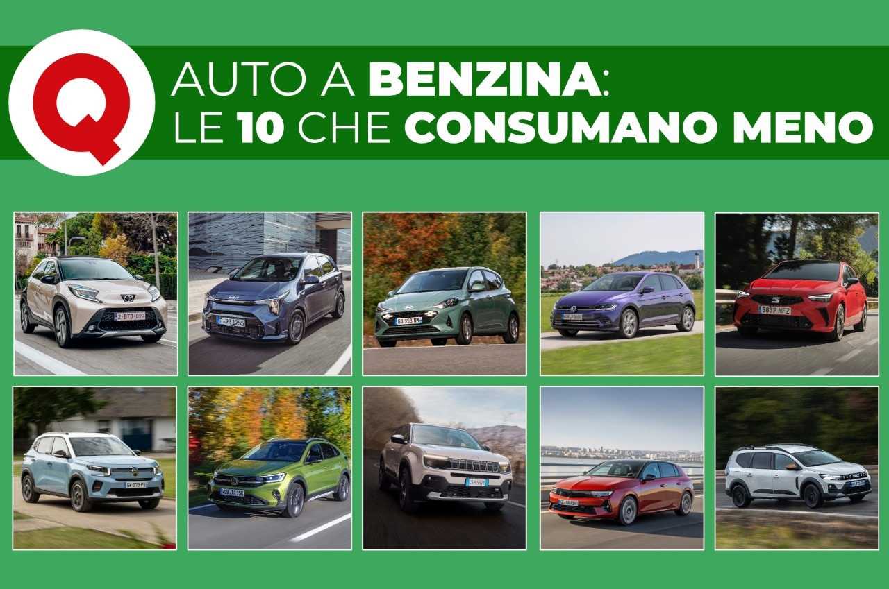 Auto a benzina, i 10 modelli che consumano meno: i dati reali delle prove di Quattroruote